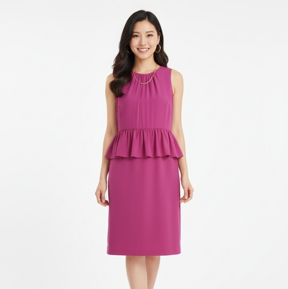 Trina Turk Pink Peplum Dress - Picture 1 of 9